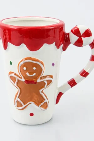Expédié Aujourd'hui Mug de Noël 'Funny' décor pain d'épices 35cl